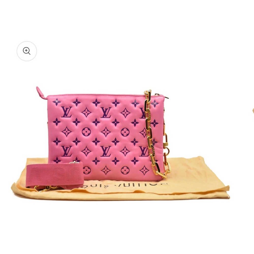 LOUIS VUITTON Lambskin Embossed Monogram Vuittamins Coussin PM Rose Violet
